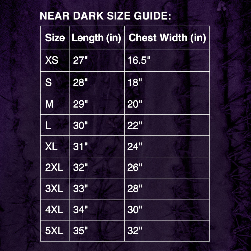 sizechart-tshirt for Hobbies Theme